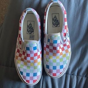 Rainbow Checkerboard Vans